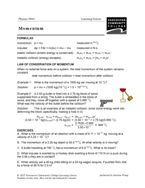 Force and Momentum Problems Worksheet Image