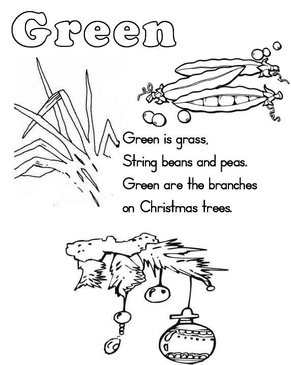 Green Color Word Worksheets Image