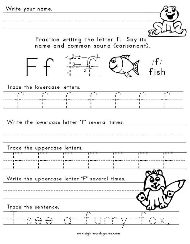 Letter F Printable Worksheets Image