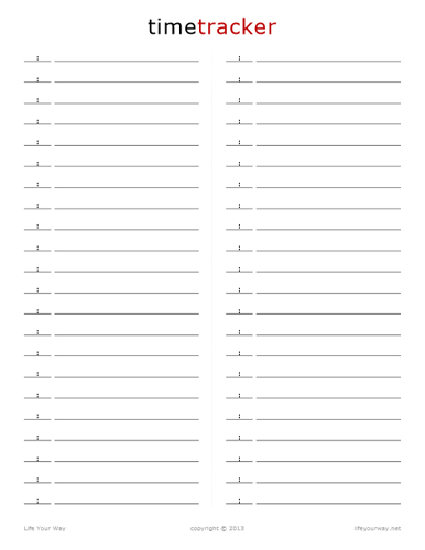 Management Time Tracking Sheets Printable Image