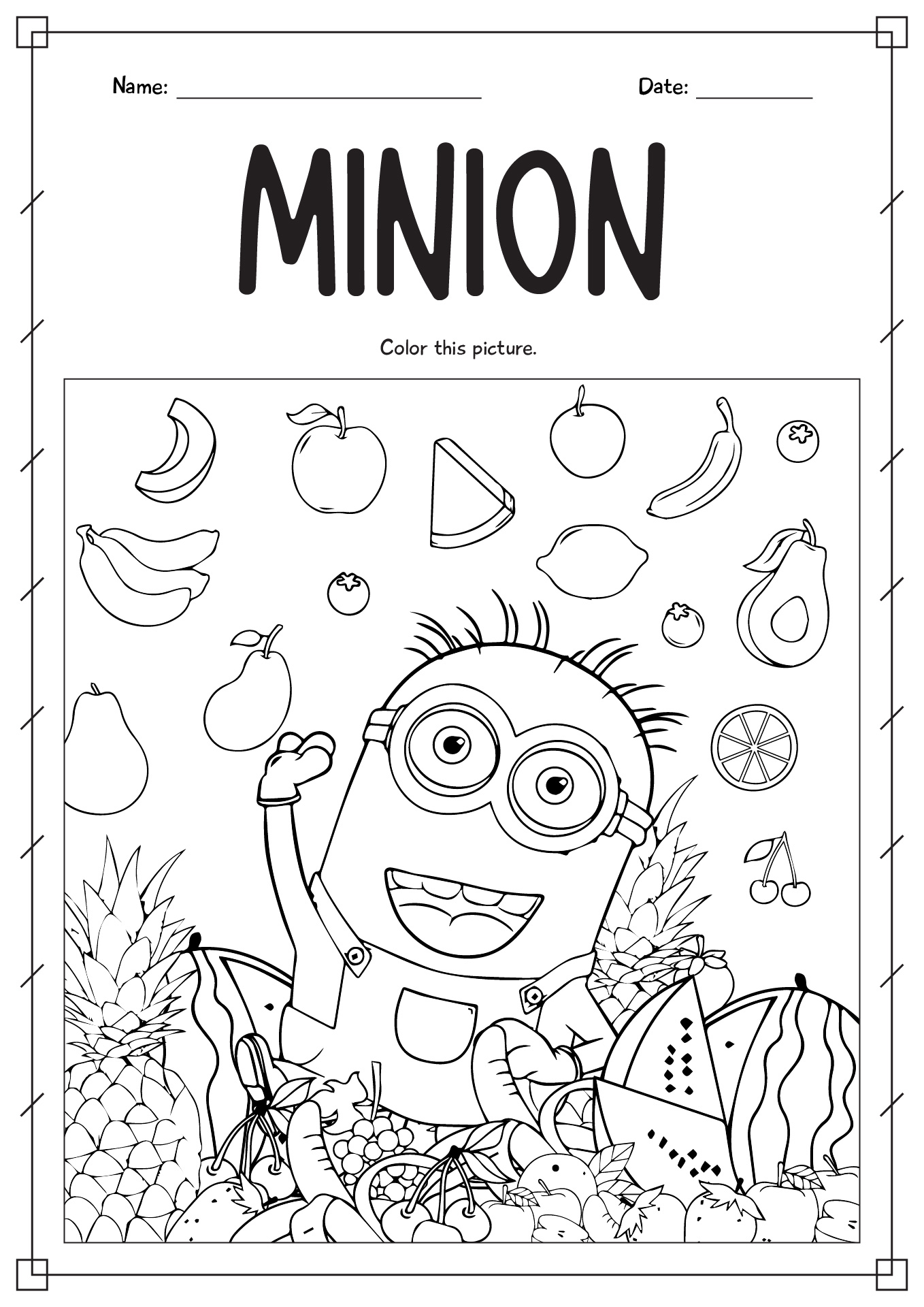 Minion Coloring Pages Print