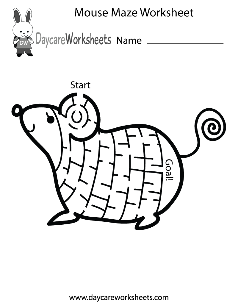 Mouse Maze Printable Worksheets Image