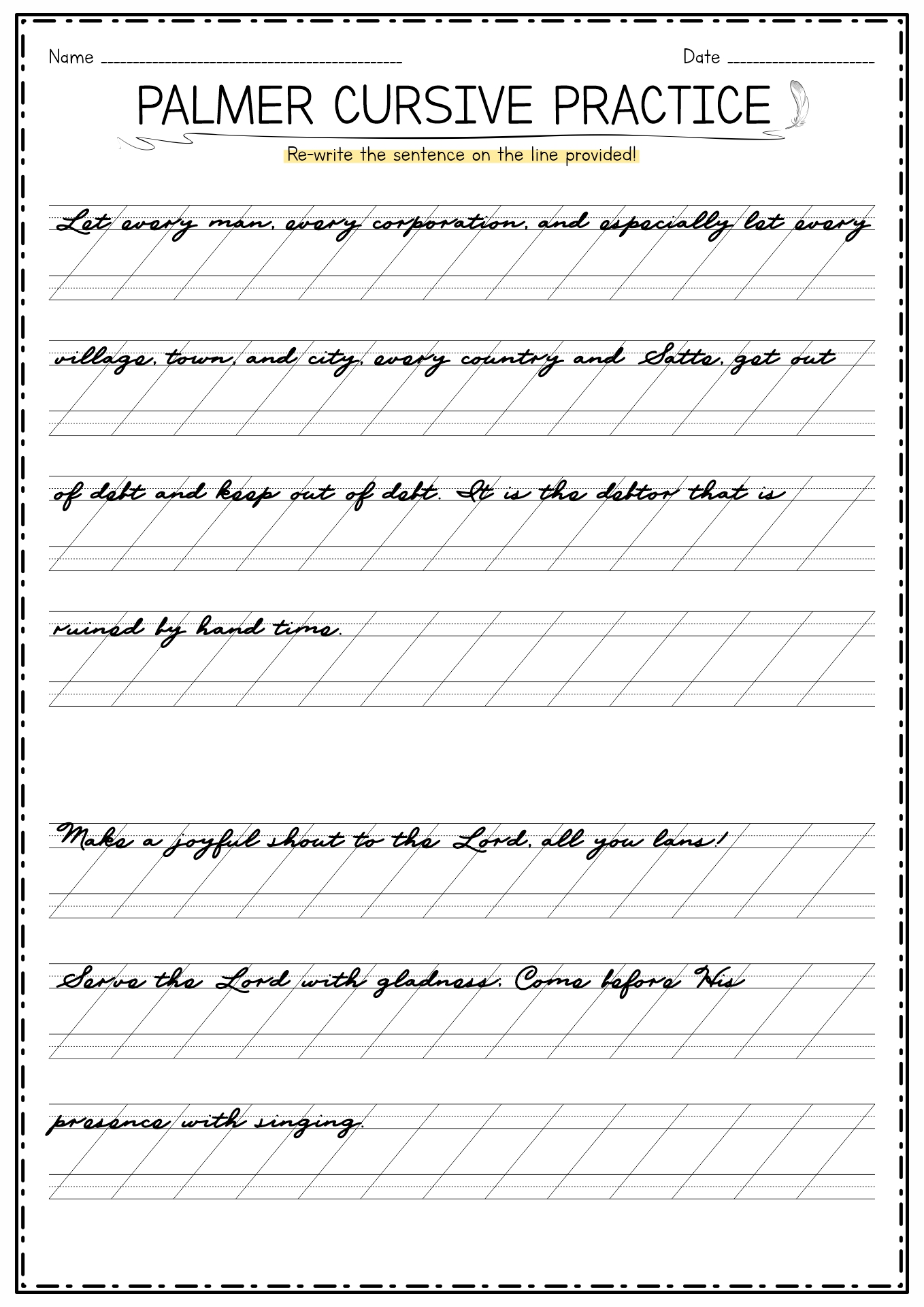 Palmer Method Handwriting Worksheets