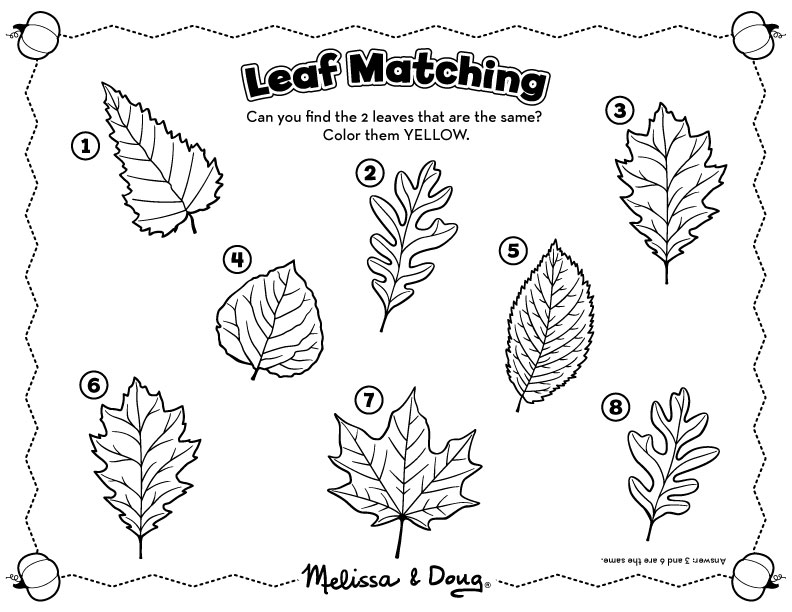 Printable Fall Leaf Activities Image