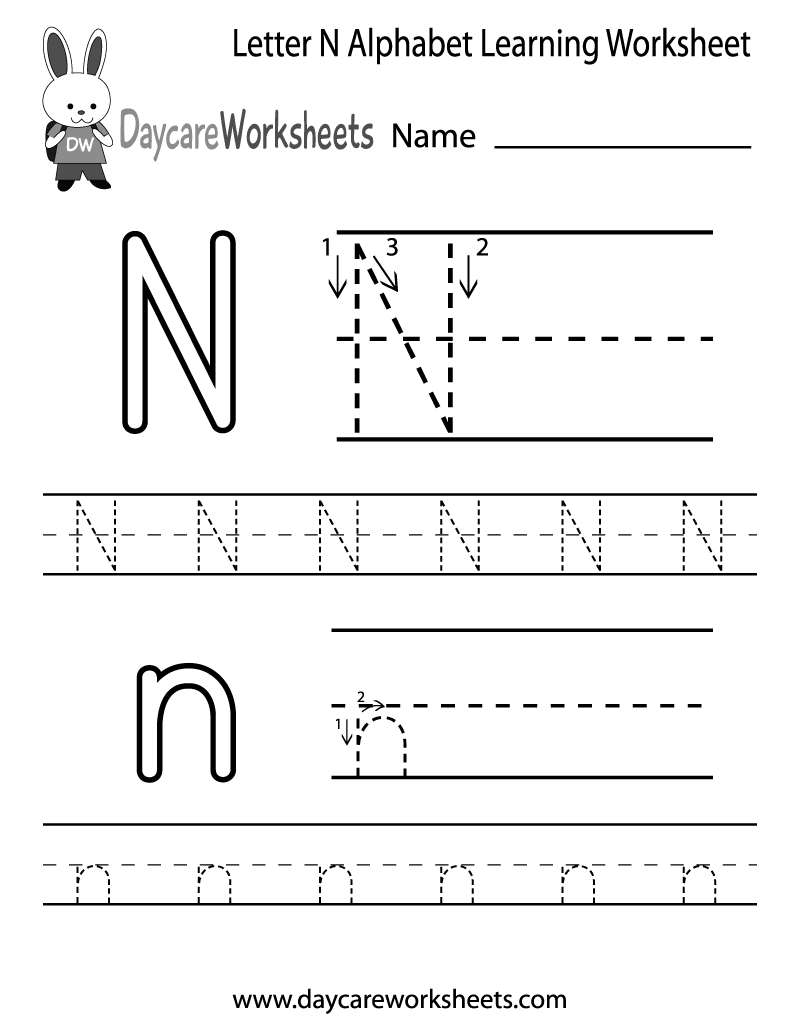 Printable Preschool Worksheets Letter N Image