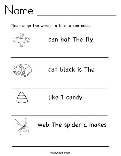 Rearrange Sentences Worksheet Image