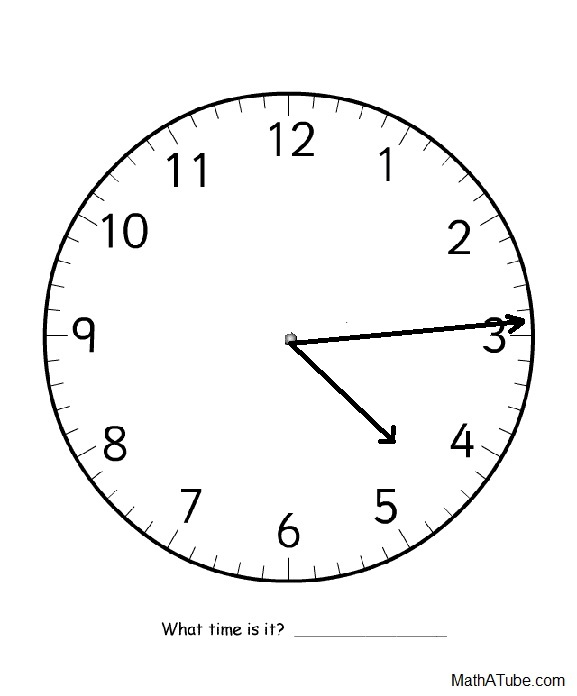 Telling Time Quarter Hour Clock Image