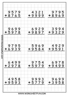 4 Digit Addition and Subtraction Worksheets Image