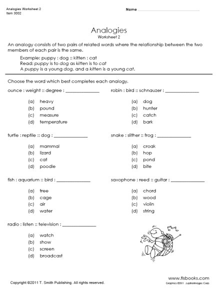 6th-Grade Analogies Worksheets Image