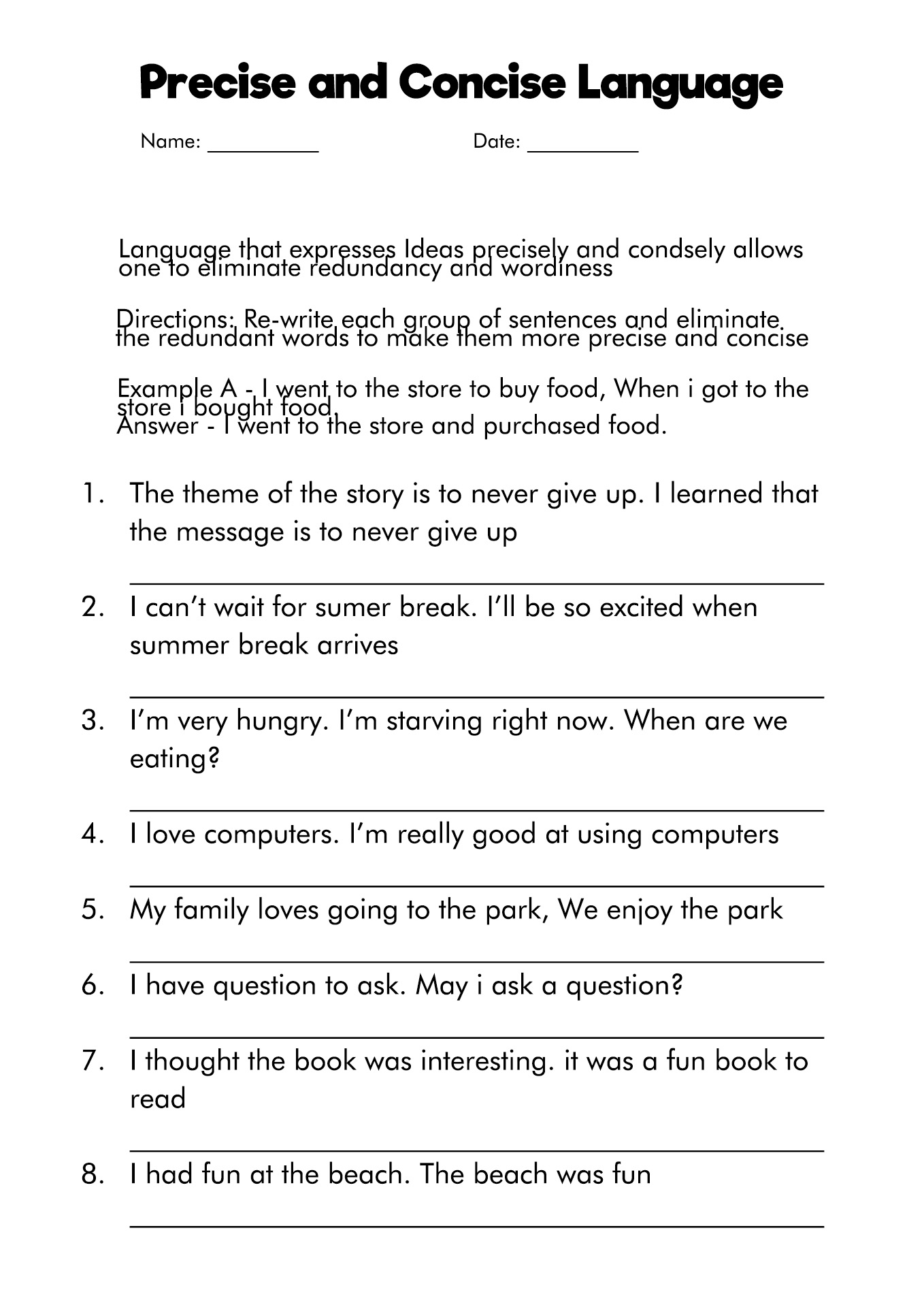 7th Grade Language Arts Worksheets Image