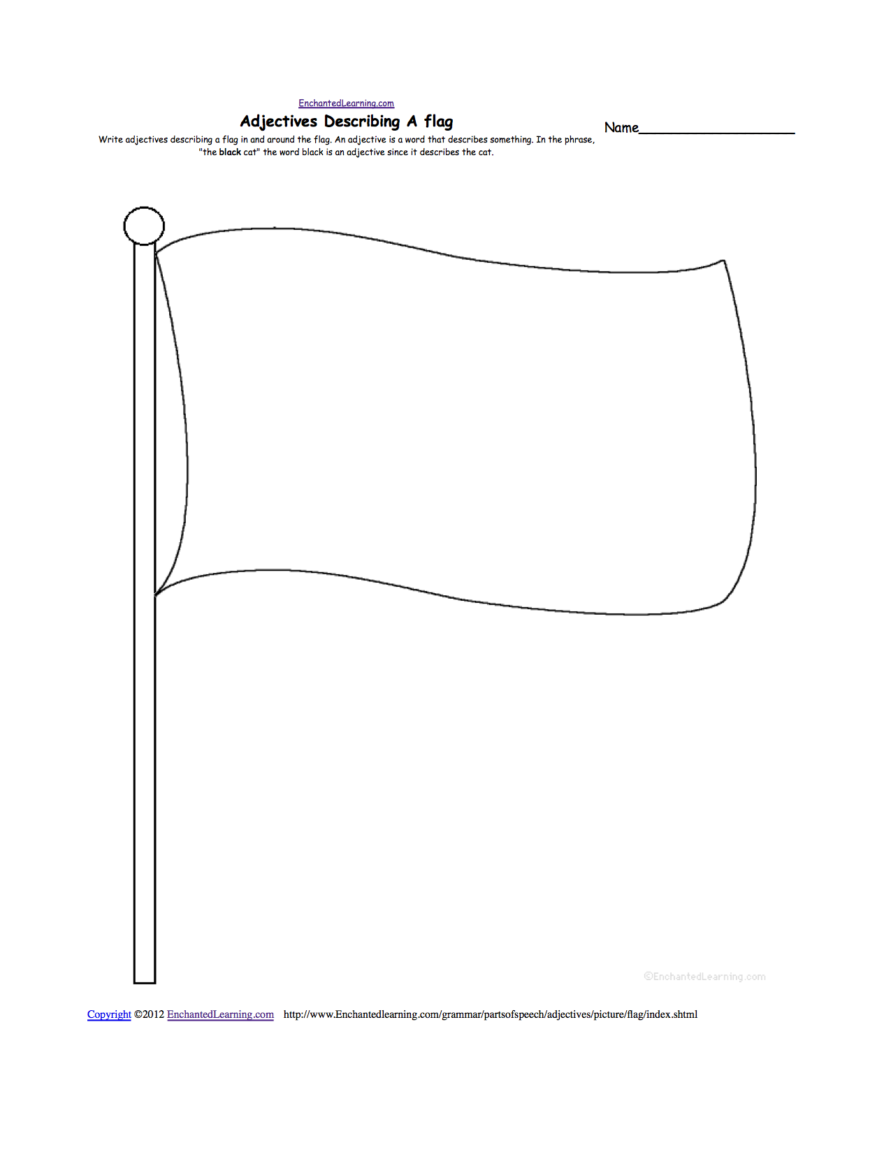 Blank American Flag Worksheet Image