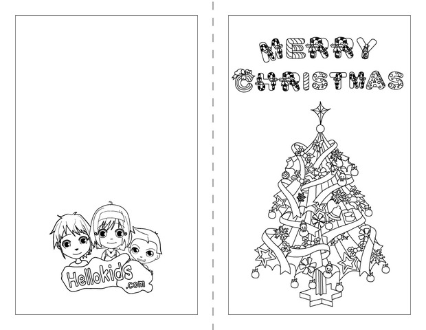 Christmas Card Coloring Pages Printable Image