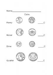 Coin Value Worksheet Image