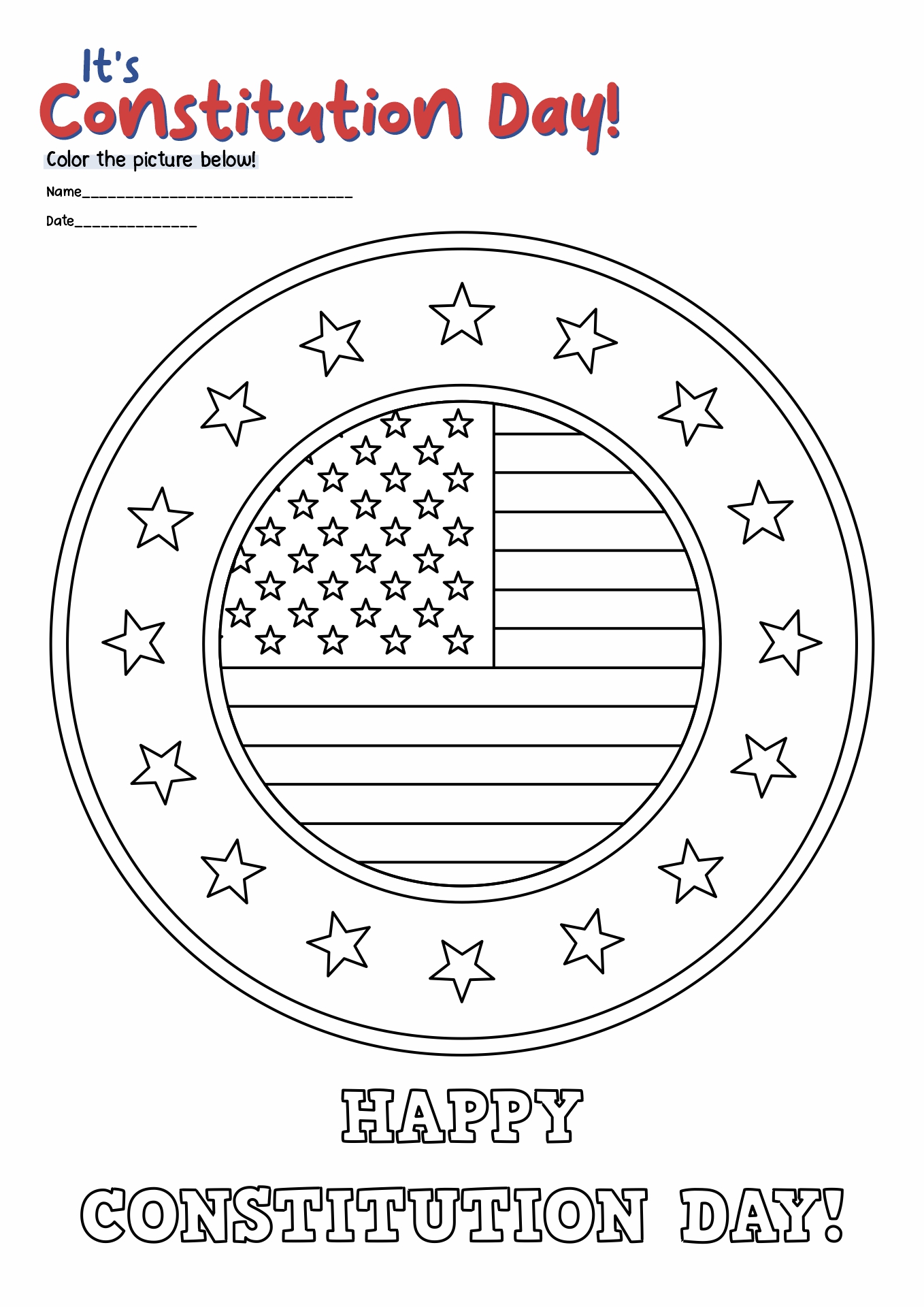 Constitution Day Coloring Pages Image