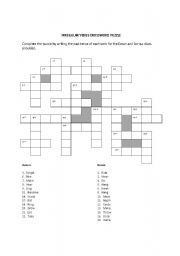 Crossword Puzzle Irregular Past Tense Verb Image