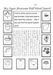 Fall Word Search Worksheets Image