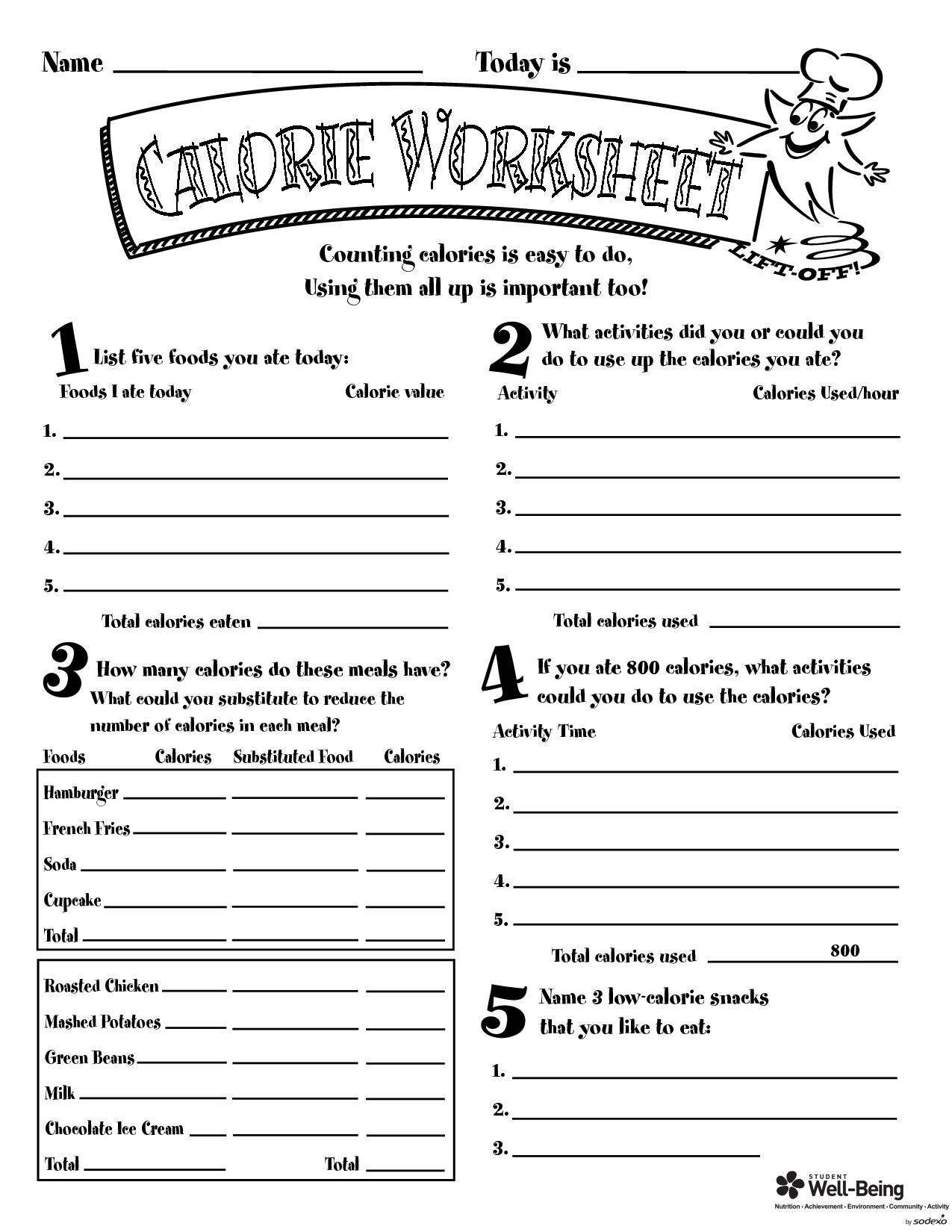 Free Printable Health And Nutrition Worksheets