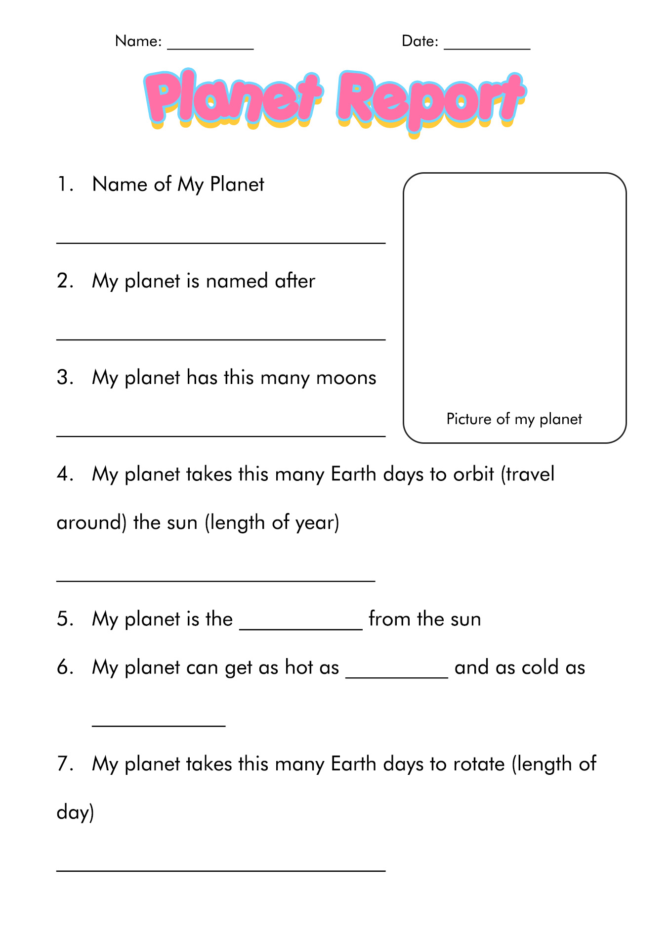 Free 7th Grade Science Worksheets Image