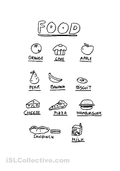 Italian Food Worksheets for Kids Image