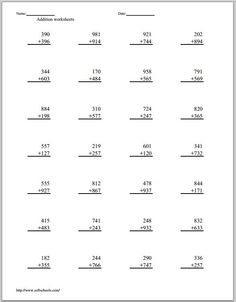 Math Addition Worksheets Image