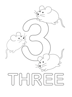 Number 3 Coloring Pages Printable Image