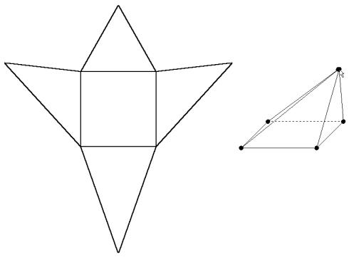 Oblique Square Pyramid Net Image