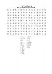 Past Participles Irregular Verb Word Search Image