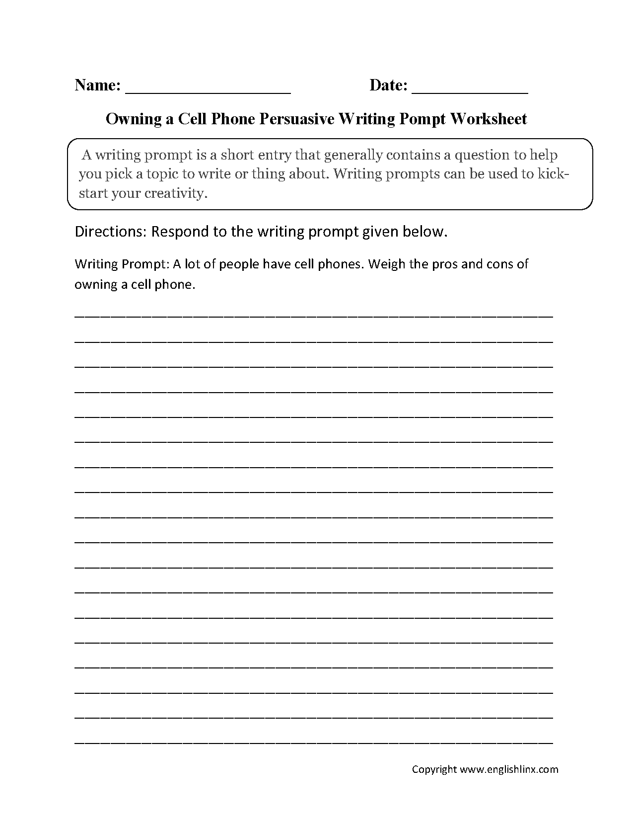 worksheets on persuasive essay