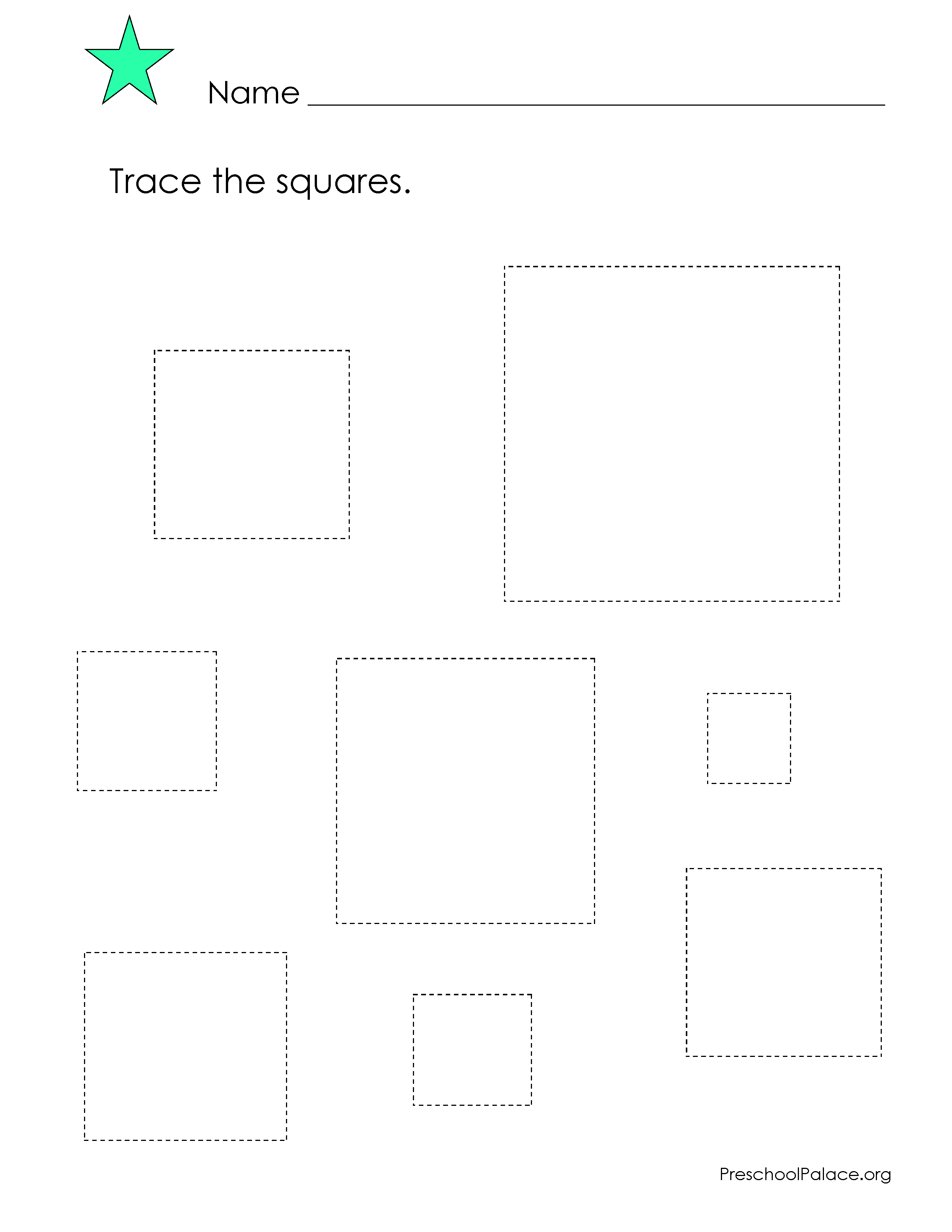 Preschool Worksheets Square Shape