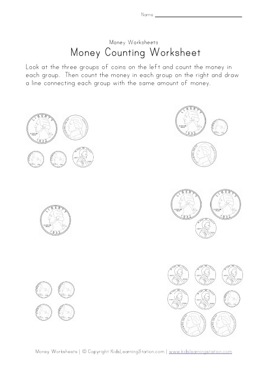 Printable Money Matching Worksheets Image