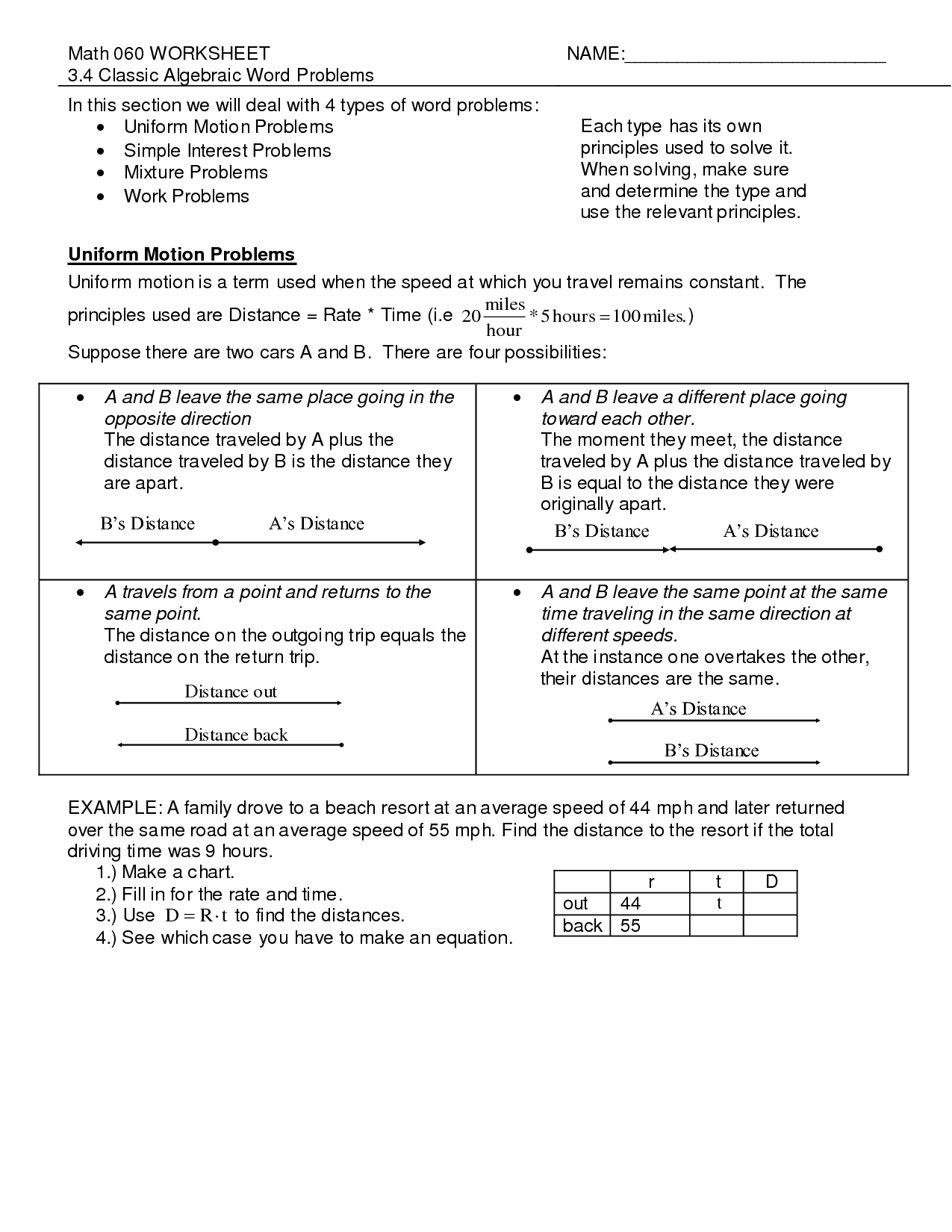 Simple-Interest Problem Worksheets Image