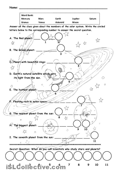 Solar System Worksheets Free Printables Image