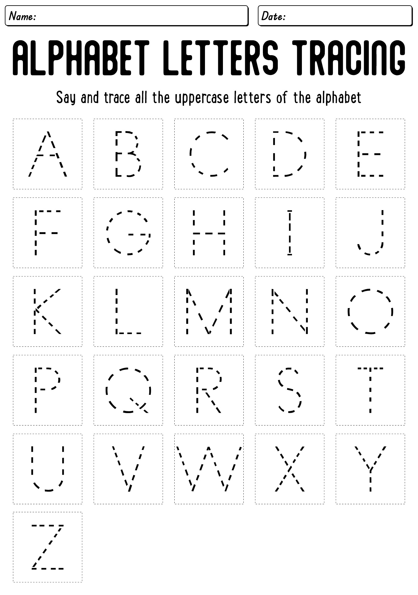 Alphabet Tracing Sheets For Toddlers