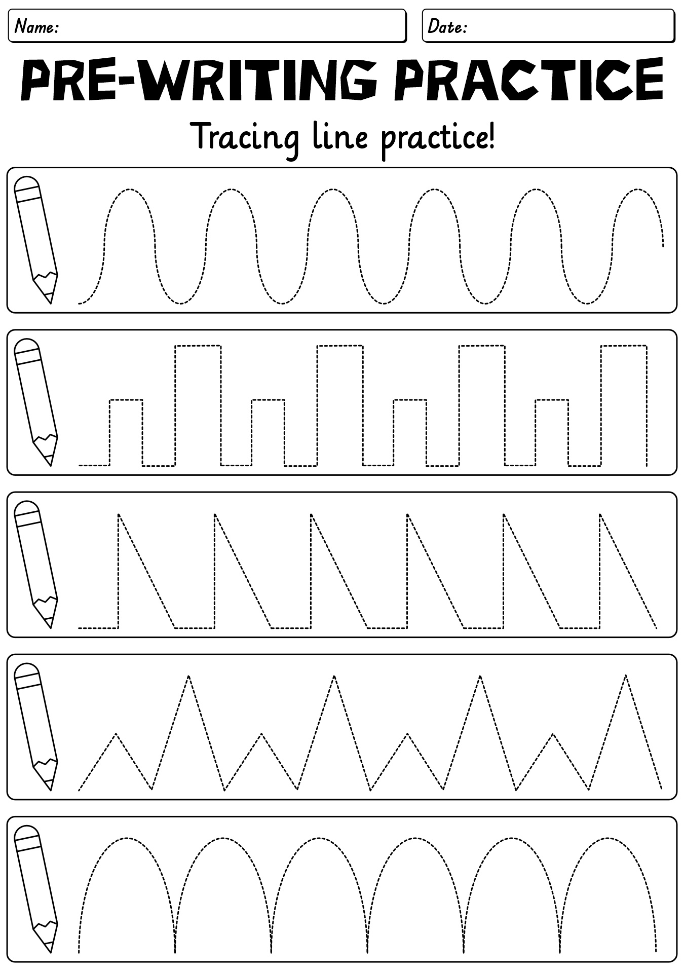Preschool Handwriting Preparation Worksheets