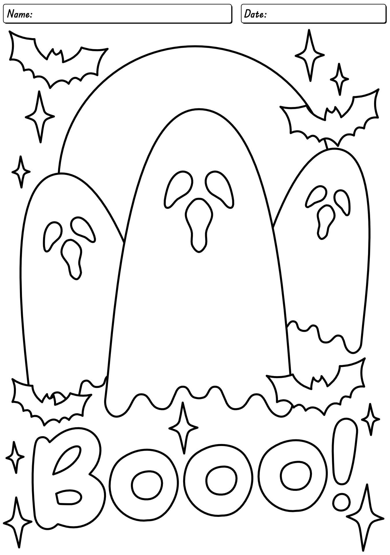 Printable Halloween Coloring Worksheets