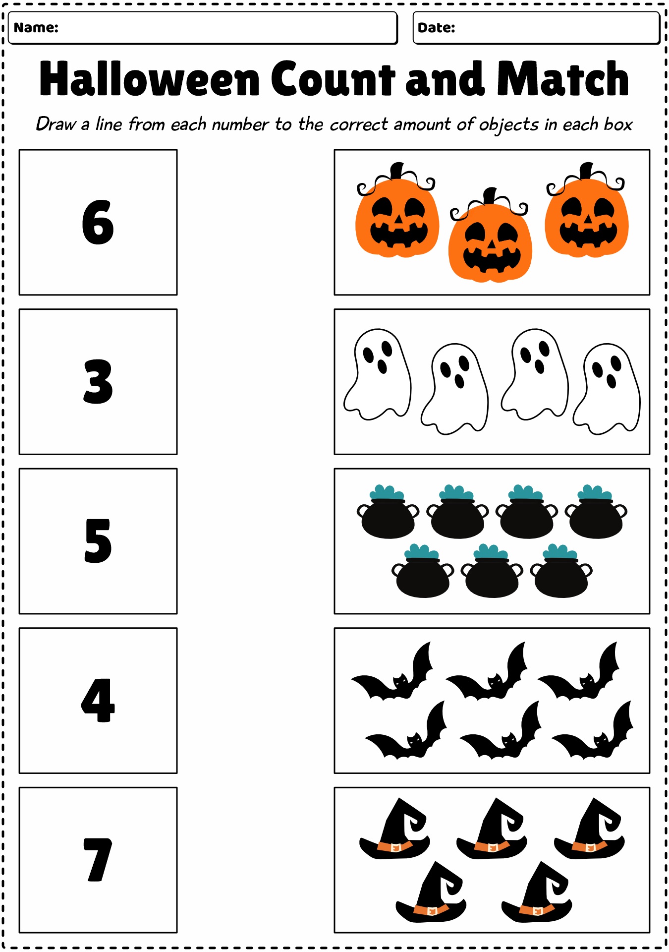 Printable Halloween Worksheet For Kids