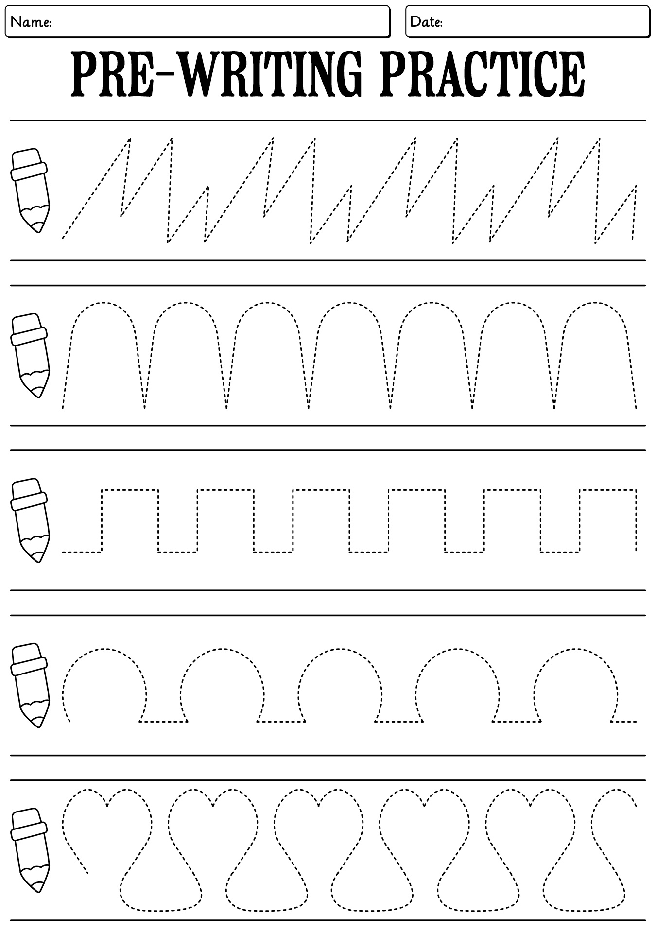 Toddler Handwriting Improvement Sheets