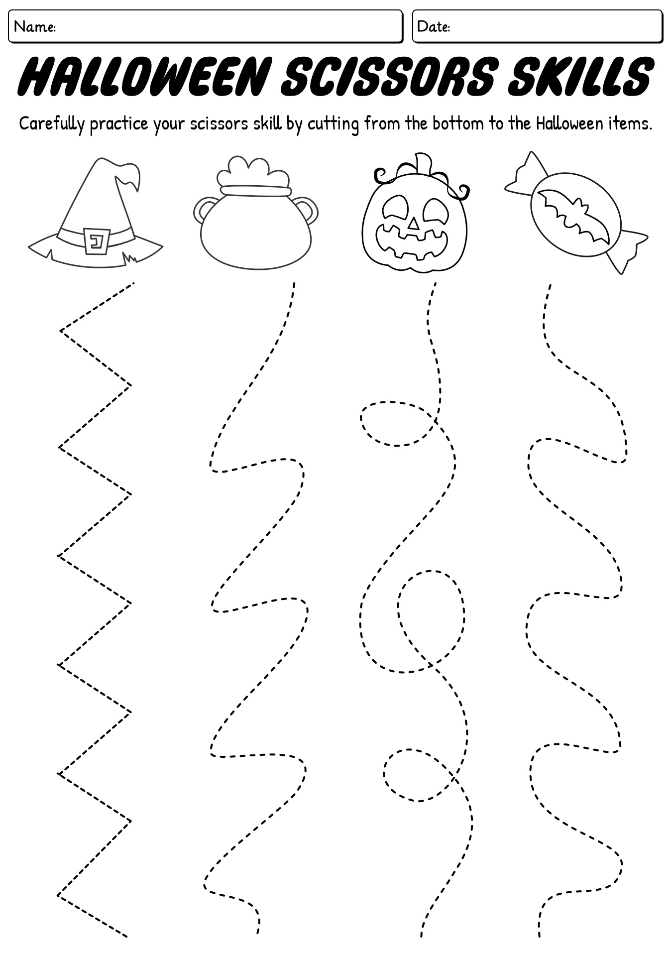Fun Kindergarten Halloween Worksheet