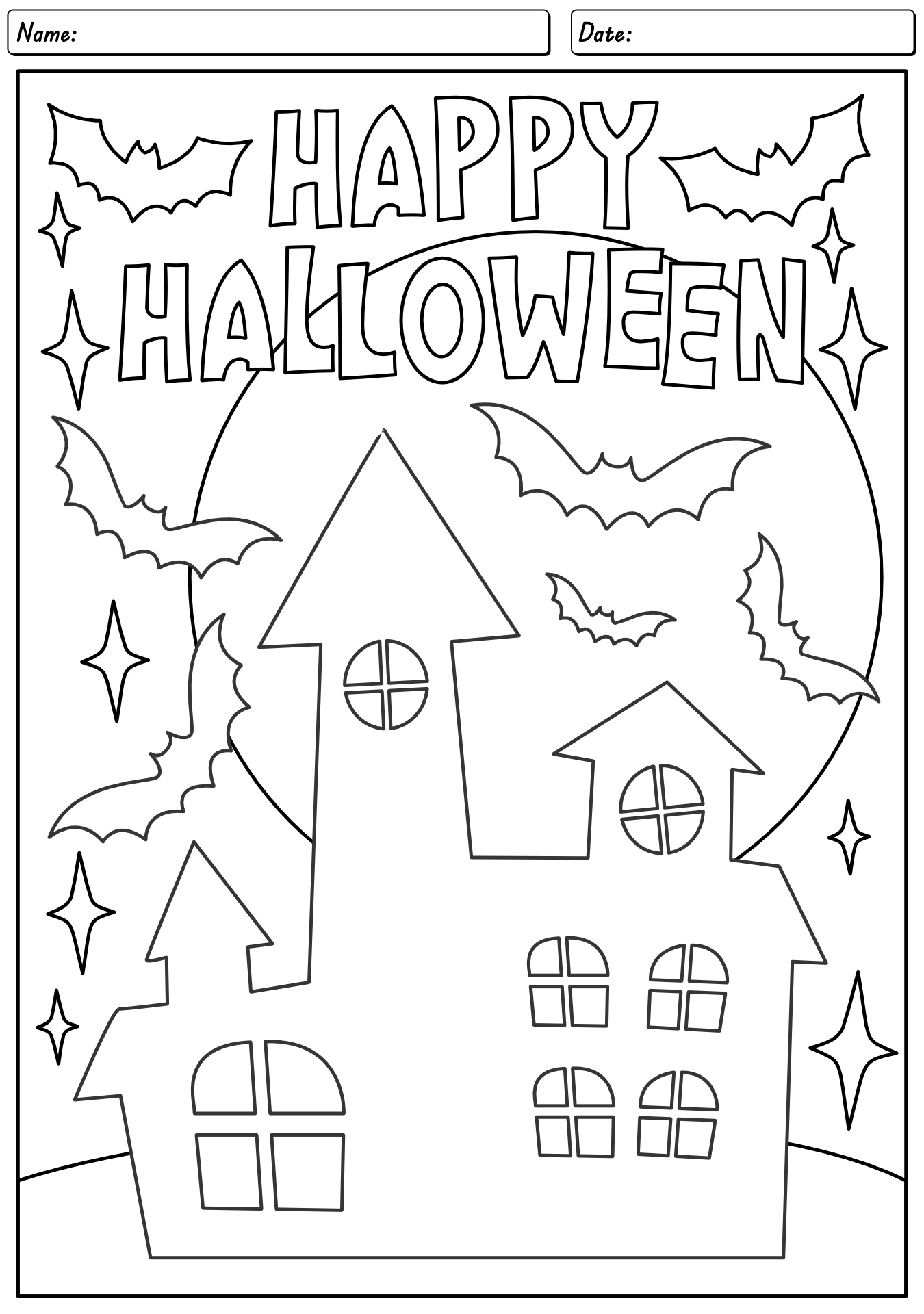 Halloween Coloring Sheets For Kindergarten