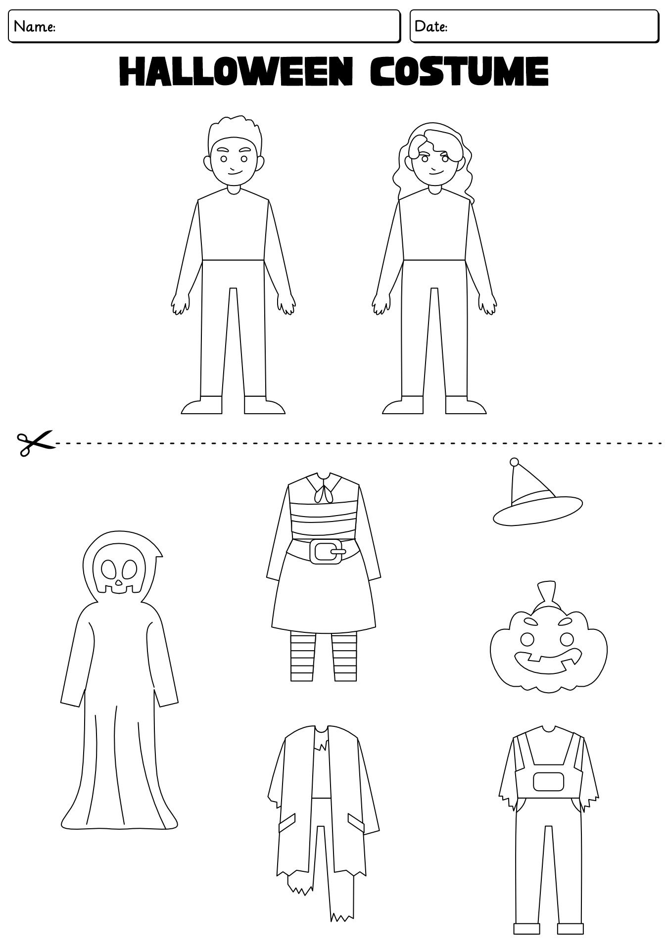 Halloween Costume Design Sketchbook For Kindergarten