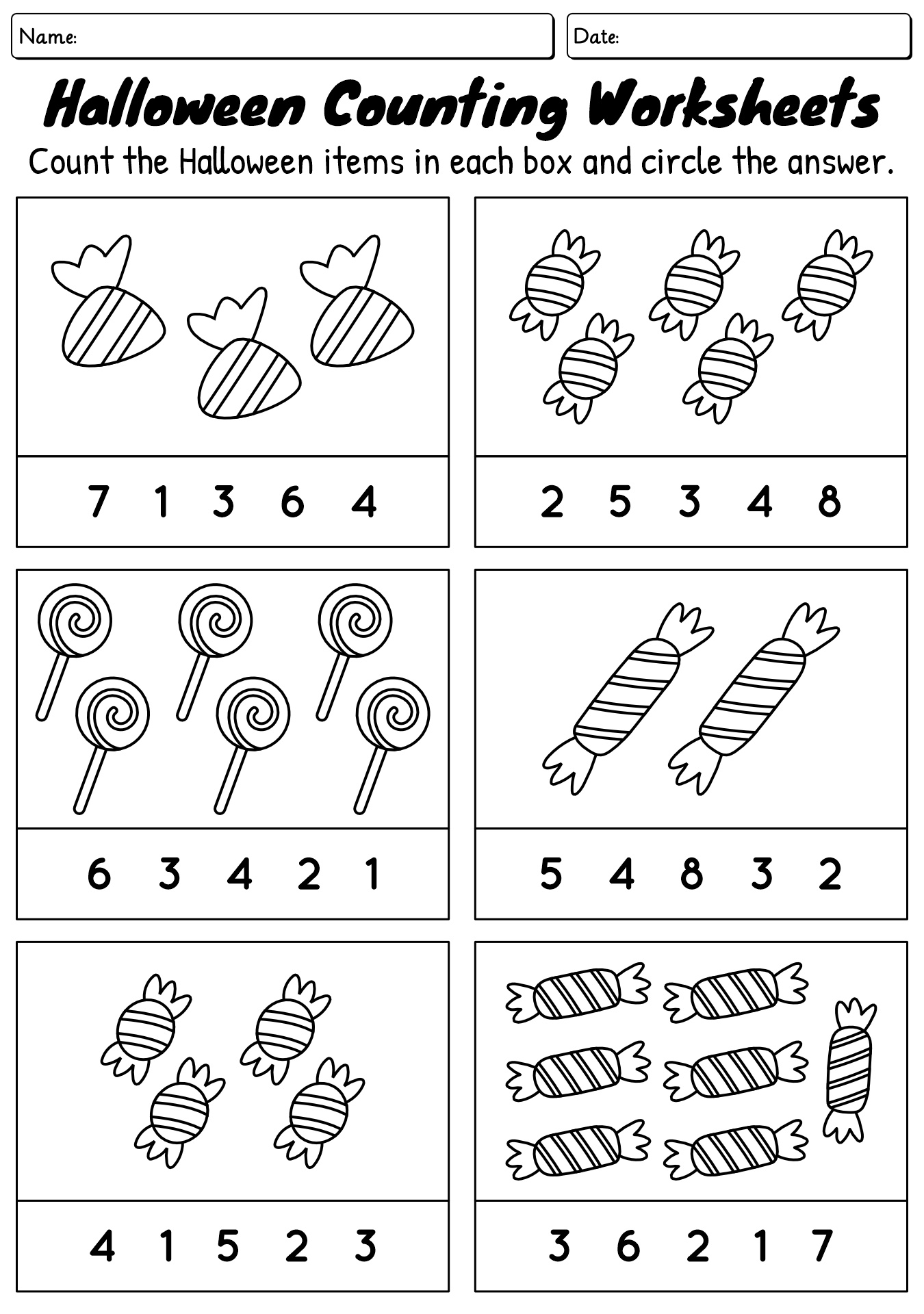 Halloween Math Activities for Kindergarten Students
