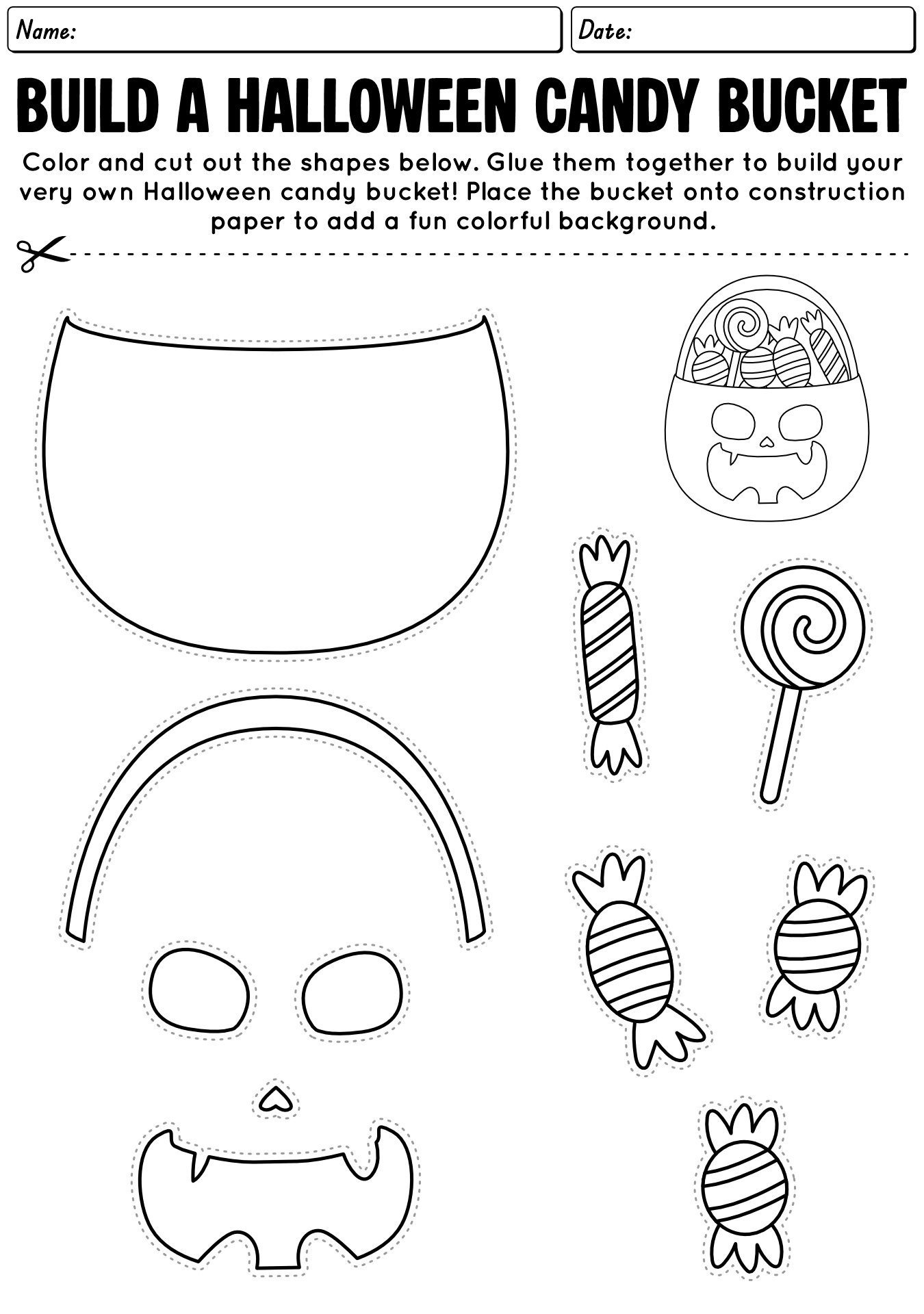 Halloween Printable Crafts Worksheets