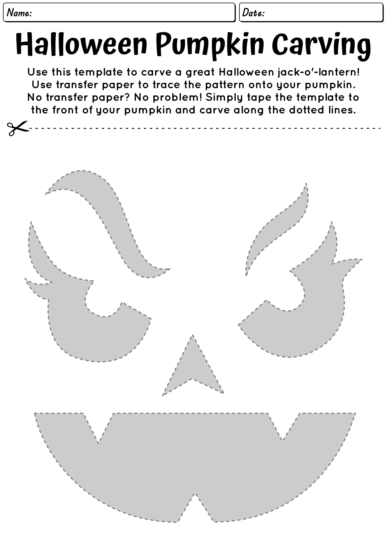 Halloween Pumpkin Carving Patterns For Kindergarten