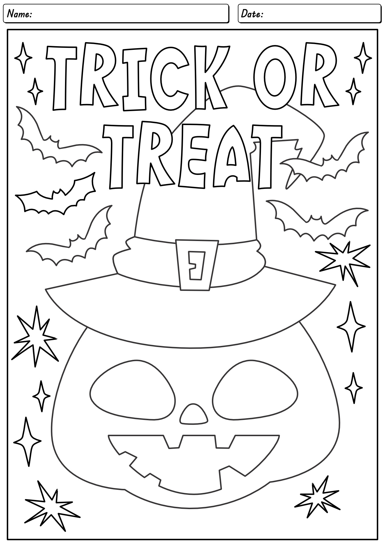 Halloween Pumpkin Coloring Sheets