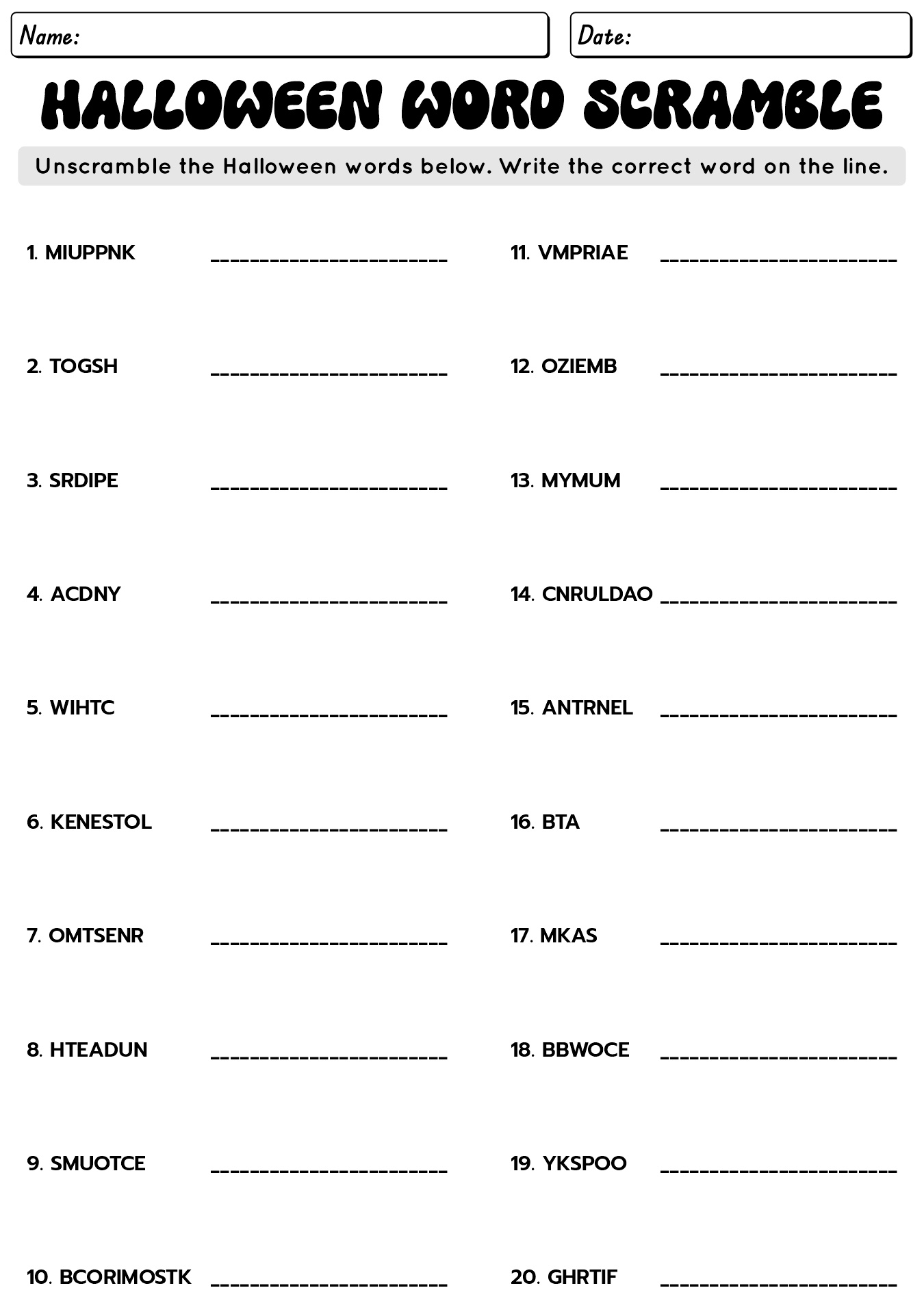 Halloween Puzzle And Games Printable Worksheets