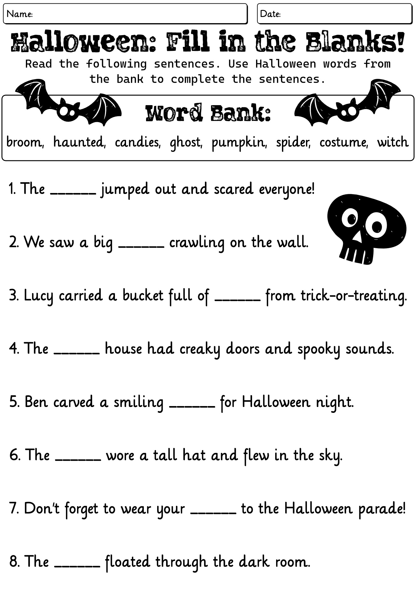 Halloween Themed ABC Gap Worksheet