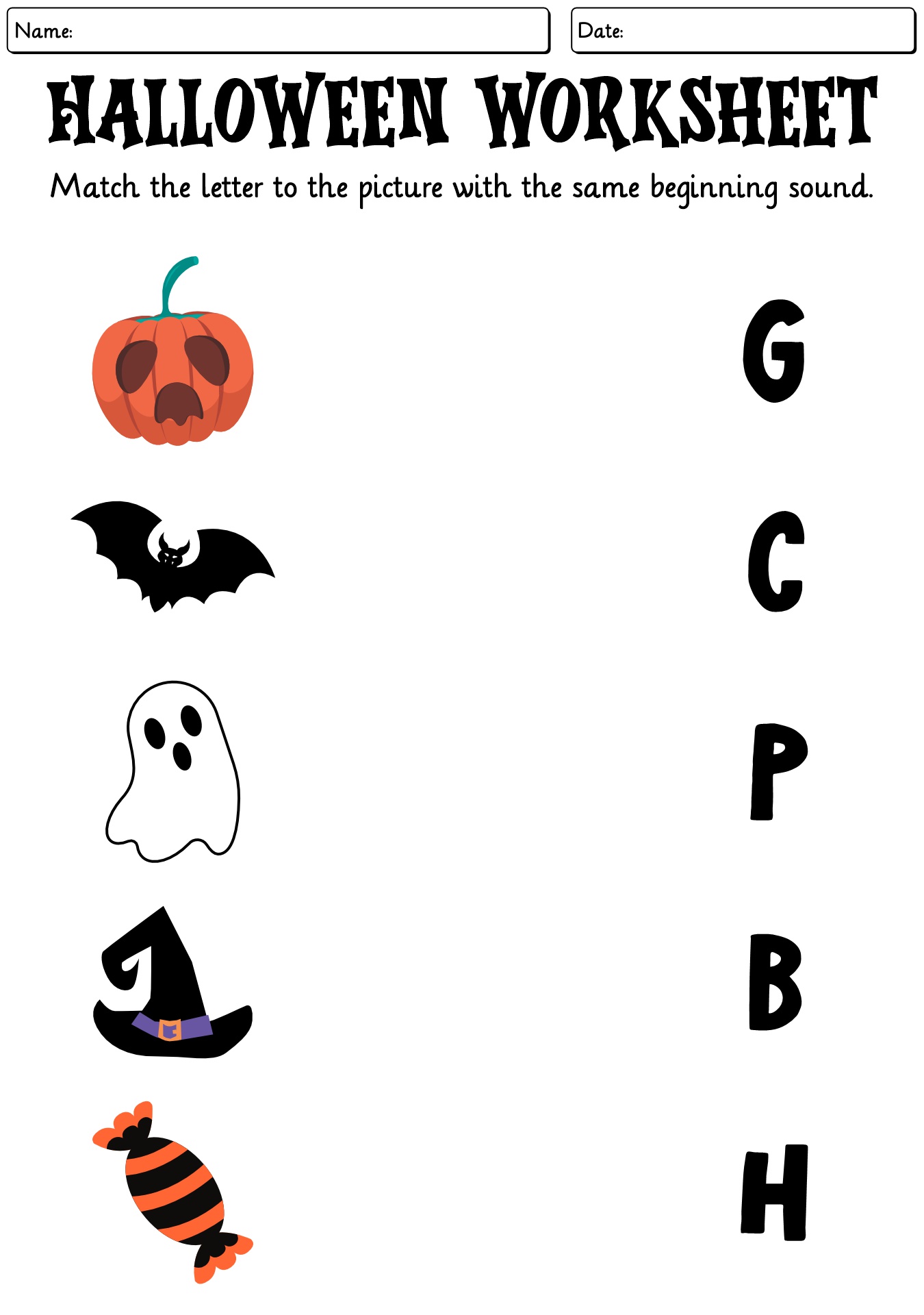 Halloween Themed Alphabet Practice For Kindergarten