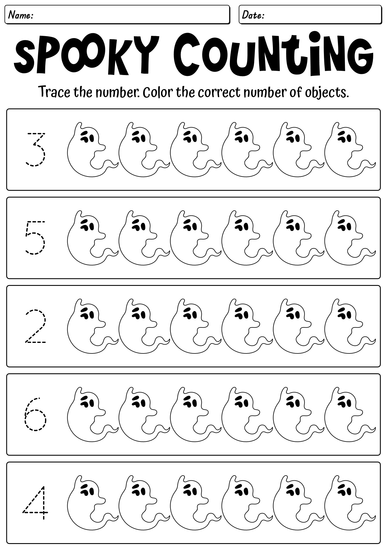 Haunted Halloween Worksheets For Kindergarten