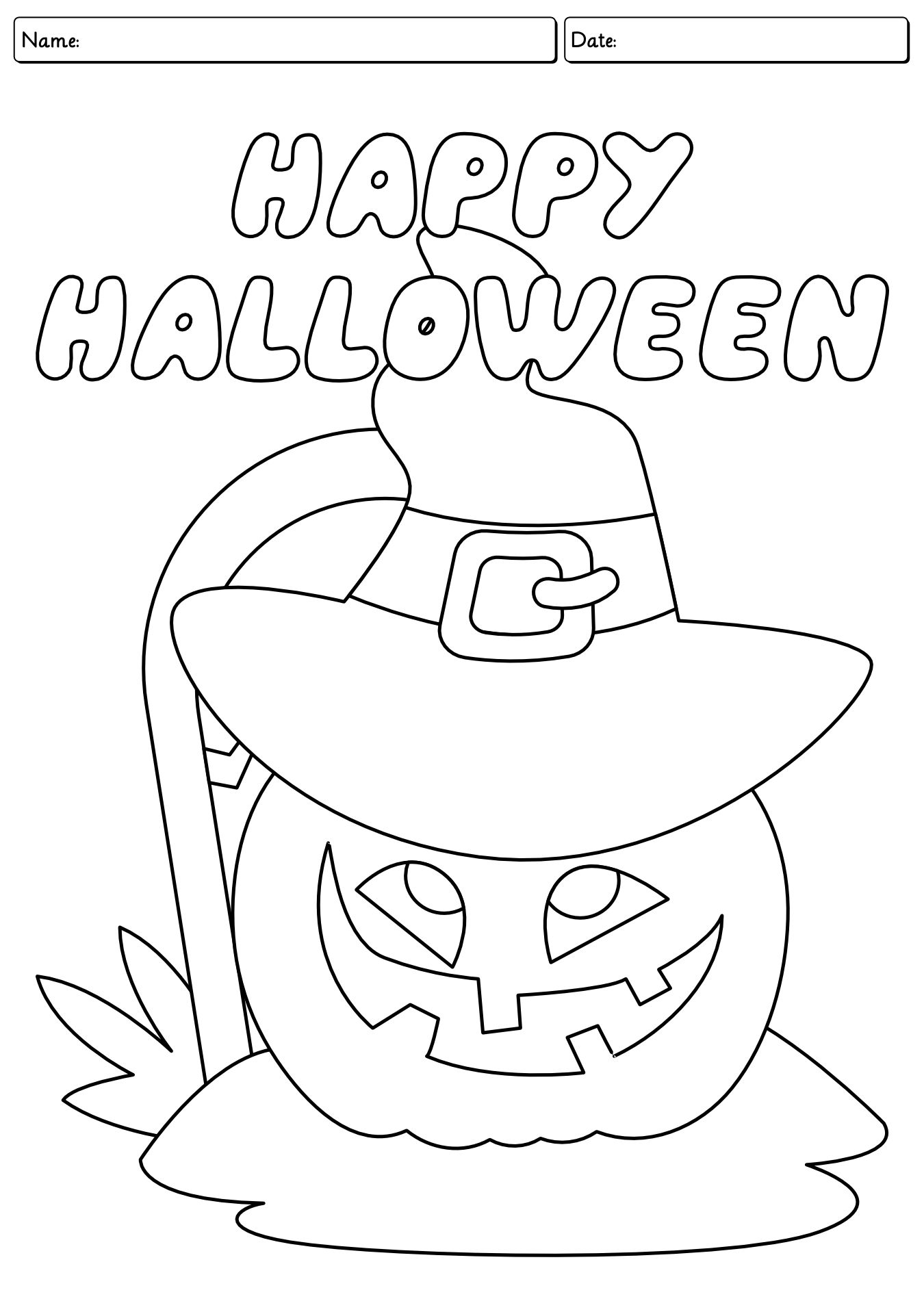 Kindergarten Halloween Coloring Activities