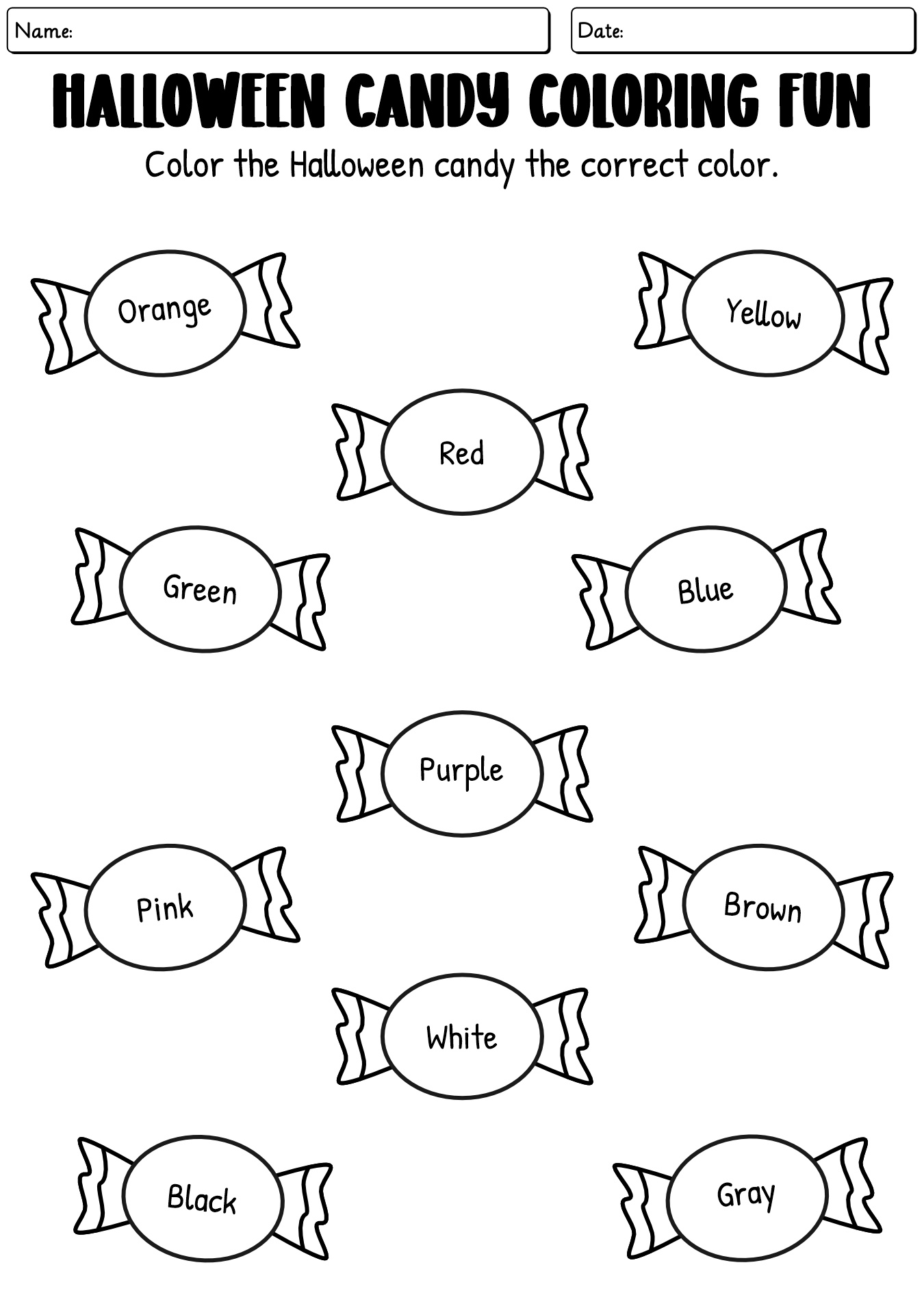 Preschool Halloween Worksheets